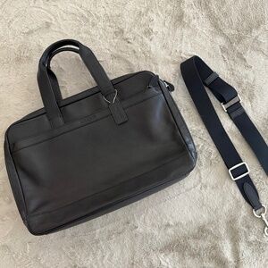 Coach Metropolitan Slim Brief – Black Smooth Leather